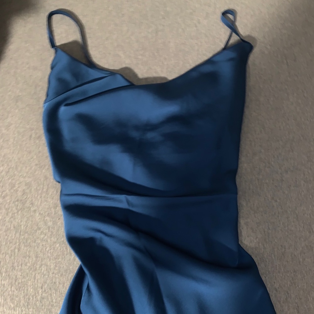 Satin bodycon cross back dress